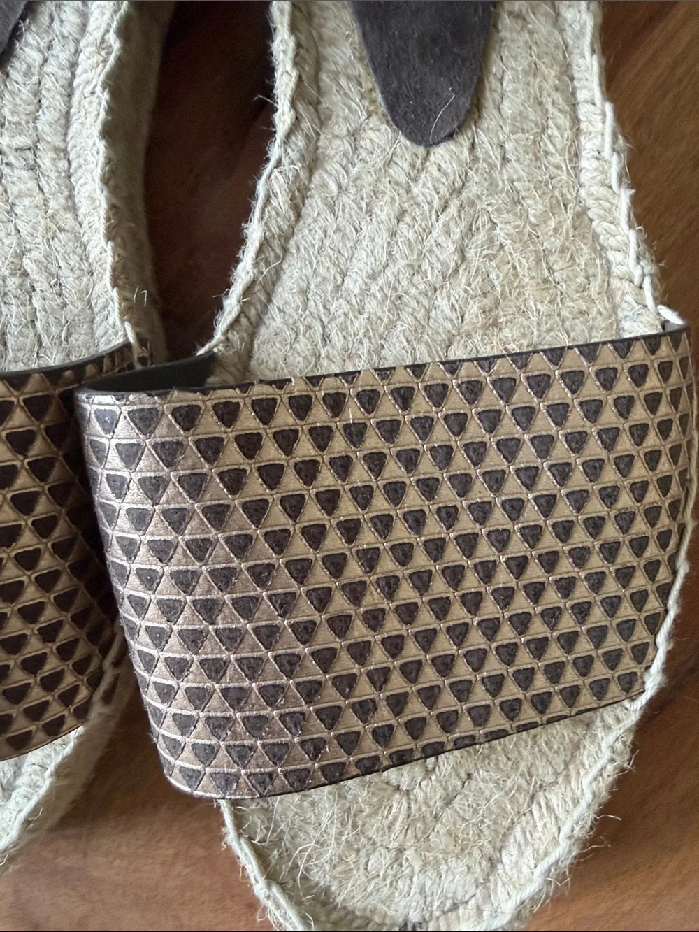Vince Brown Woven Leather Espadrille Sandals